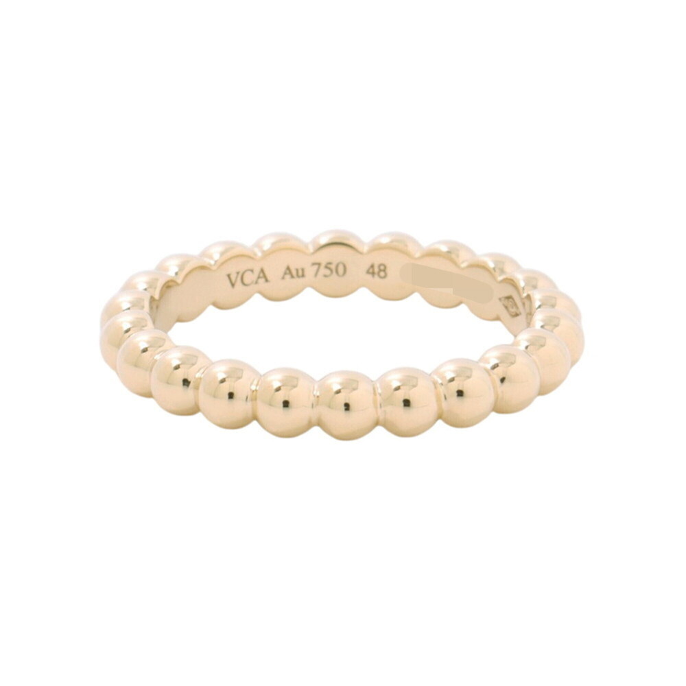 Van Cleef & Arpels Perlee Gold Pearl Ring, Medium, 18K Yellow Gold, Size 48, ...